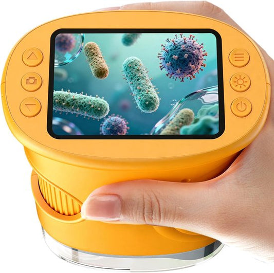 1000x Digital Children's Microscope - With 2 Inch IPS Screen & 8 LED Lights - Handy & Easy to Use for Nature V1188-ZXY-131-788