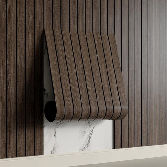 2 Pack Peel and Stick Oak Wood Slat Feature Wall Panels 300x40cm Each | DIY TV Headboard PVC Decor Wall Liner V1188-ZXY-131-792