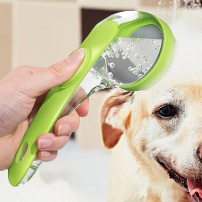 Dog Wash Brush with Soap Dispenser - Long Handle & Soft Massage Head - For Efficient Coat Care V1188-ZXY-131-795