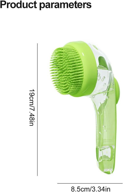 Dog Wash Brush with Soap Dispenser - Long Handle & Soft Massage Head - For Efficient Coat Care V1188-ZXY-131-795