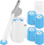 Toilet Brush Set with 24 Replaceable Heads - 360 degrees Cleaning & Pre-assembled Cleaning Solution - V1188-ZXY-131-797