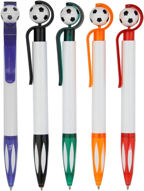 5-Pack Football Ballpoint Pens - Retractable & Non-Slip Grip - 1.0mm Black Ink for Smooth Writing V1188-ZXY-131-798