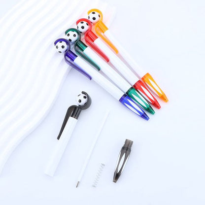5-Pack Football Ballpoint Pens - Retractable & Non-Slip Grip - 1.0mm Black Ink for Smooth Writing V1188-ZXY-131-798