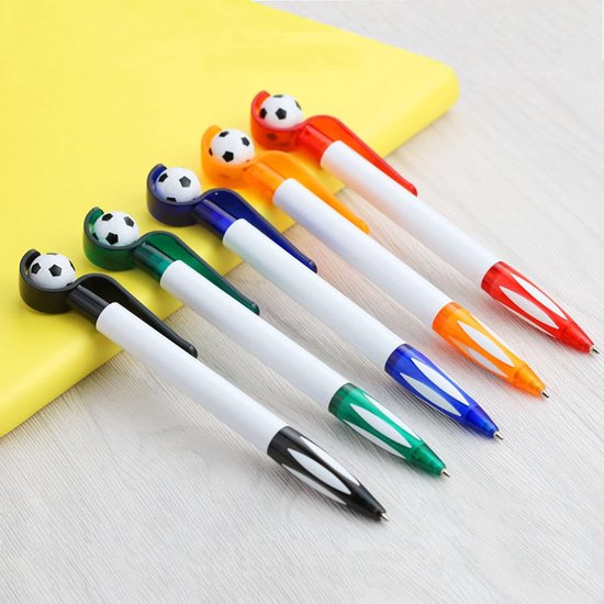 5-Pack Football Ballpoint Pens - Retractable & Non-Slip Grip - 1.0mm Black Ink for Smooth Writing V1188-ZXY-131-798