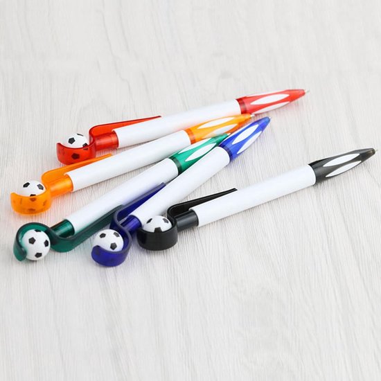 5-Pack Football Ballpoint Pens - Retractable & Non-Slip Grip - 1.0mm Black Ink for Smooth Writing V1188-ZXY-131-798