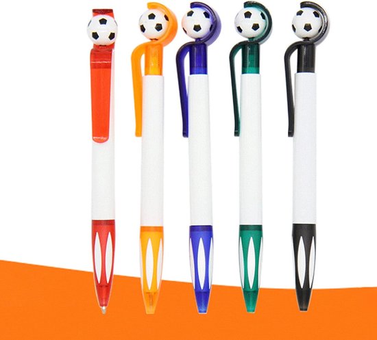 5-Pack Football Ballpoint Pens - Retractable & Non-Slip Grip - 1.0mm Black Ink for Smooth Writing V1188-ZXY-131-798