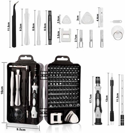 115-Piece Precision Screwdriver Set - Magnetic for Phone, Laptop & Electronics - Professional Repair Kit with V1188-ZXY-131-800