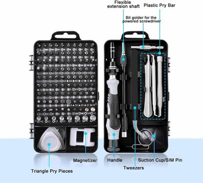115-Piece Precision Screwdriver Set - Magnetic for Phone, Laptop & Electronics - Professional Repair Kit with V1188-ZXY-131-800