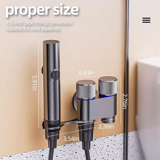 Hand Shower for Toilet & Cleaning - Adjustable Water Pressure & Universal Mounting - For Bathroom, Pets & V1188-ZXY-131-801