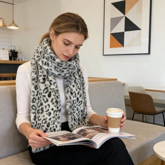 Scarf with Concealed Zipper Pocket - Secure Storage Pocket for Keys & Cards - Downy Soft & Warm - Gray V1188-ZXY-131-807