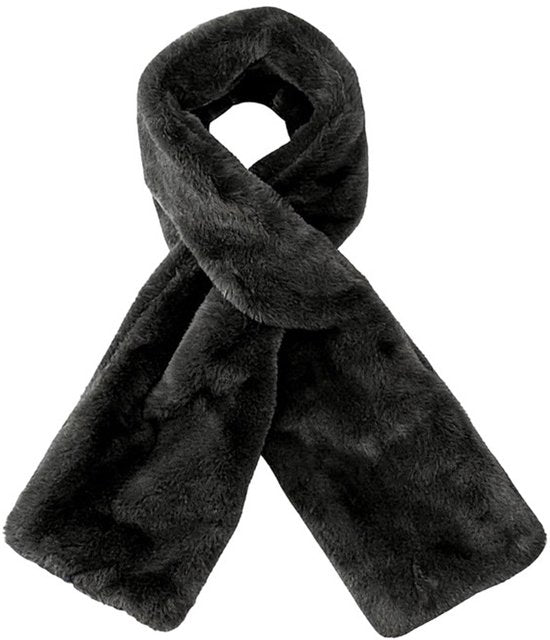 Scarf with Concealed Zipper Pocket - Secure Storage Pocket for Keys & Cards - Downy Soft & Warm - Black V1188-ZXY-131-808