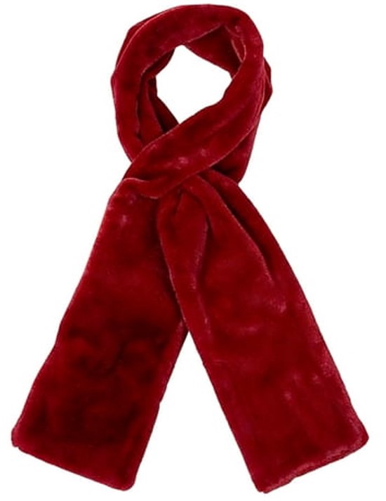 Scarf with Concealed Zipper Pocket - Secure Storage Pocket for Keys & Cards - Downy Soft & Warm - Red V1188-ZXY-131-810