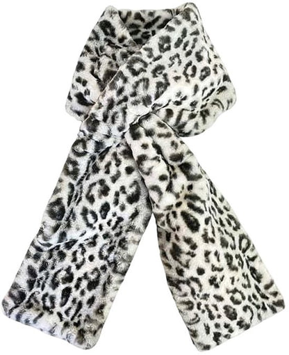 Scarf with Concealed Zipper Pocket - Secure Storage Pocket for Keys & Cards - Downy Soft & Warm - Leopard V1188-ZXY-131-812
