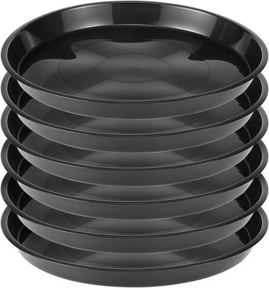 Plant bowls - 6 pieces - Round plant bowls - For flower pots, garden bowls and planters - Black V1188-ZXY-131-817