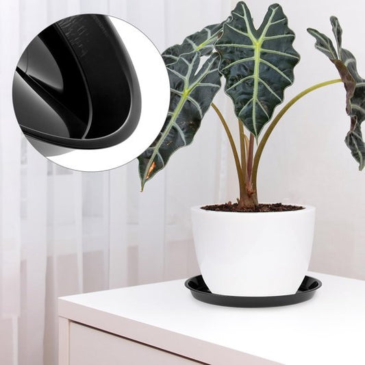 Plant bowls - 6 pieces - Round plant bowls - For flower pots, garden bowls and planters - Black V1188-ZXY-131-817