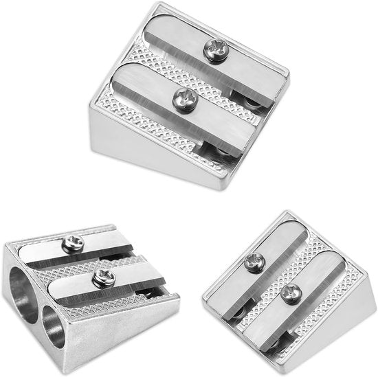 Pencil Sharpener - 3-Piece - Double Hole Pencil Sharpener - Portable Manual Pencil Sharpener - Suitable for V1188-ZXY-131-818