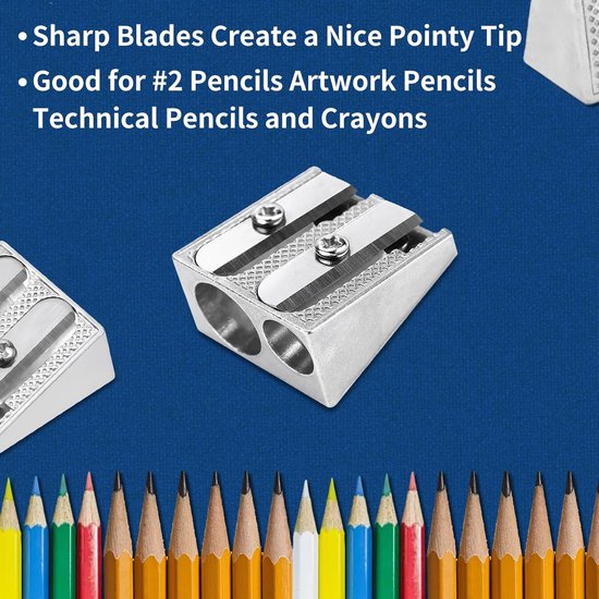 Pencil Sharpener - 3-Piece - Double Hole Pencil Sharpener - Portable Manual Pencil Sharpener - Suitable for V1188-ZXY-131-818