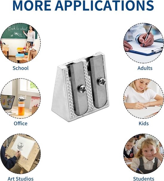 Pencil Sharpener - 3-Piece - Double Hole Pencil Sharpener - Portable Manual Pencil Sharpener - Suitable for V1188-ZXY-131-818