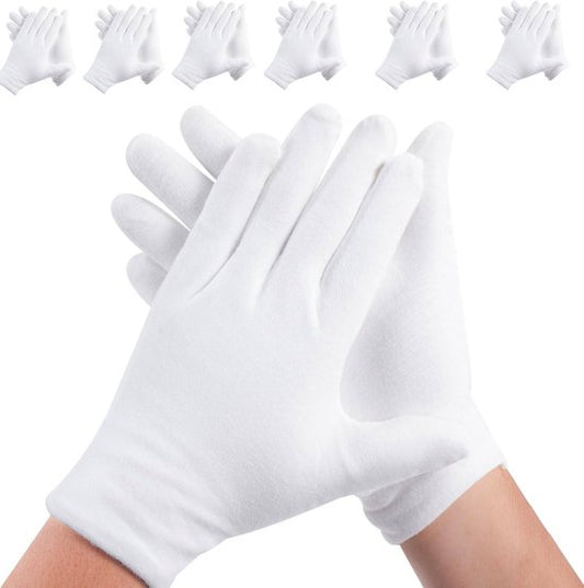 Gloves - 6 pairs - White cotton gloves - Suitable for dry hands - Can be worn while sleeping - High-quality V1188-ZXY-131-822
