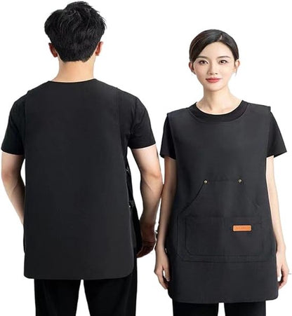 Apron - Vest-style apron - Baking and kitchen tools - Waterproof - Stain-resistant - Unisex - Black V1188-ZXY-131-827