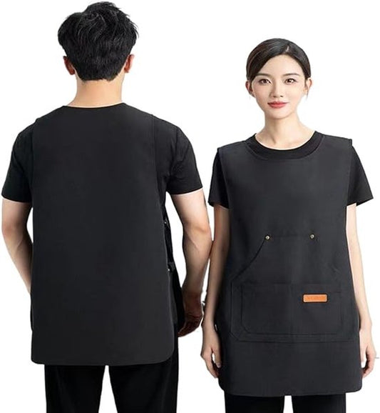 Apron - Vest-style apron - Baking and kitchen tools - Waterproof - Stain-resistant - Unisex - Black V1188-ZXY-131-827