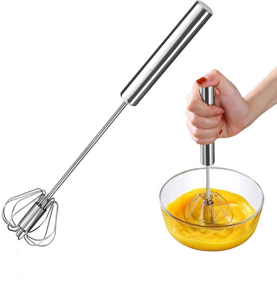 Egg Beater - Stainless Steel Egg Beater - Rotary Push Mixer (Semi-Automatic) - Kitchen Utensils - Egg Beater V1188-ZXY-131-837