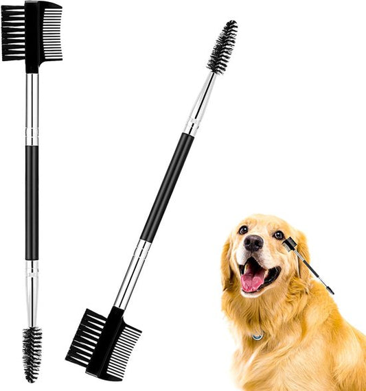 Pet Grooming Comb - 2-Piece Set - Tear Stain Removal Comb for Dogs - Double-Sided Eye Brush for Dogs - Pet V1188-ZXY-131-839
