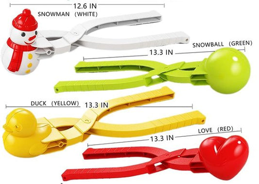 Snowball Maker for Kids | 4 Pieces - Ball/Heart/Duck/Snowman - Safe PP Material | Random Color V1188-ZXY-131-843
