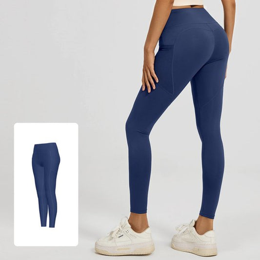 Slim Fit Sports Pants - High Waist Yoga Pants with Side Pockets - Soft and Stretchy Blended Fabric, V1188-ZXY-131-850