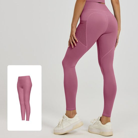 Slim Fit Sports Pants - High Waist Yoga Pants with Side Pockets - Soft and Stretchy Blended Fabric, V1188-ZXY-131-858
