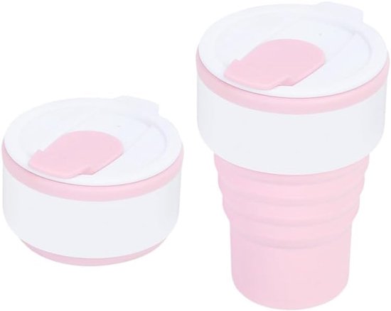 Collapsible Silicone Camping Cup - 385ml - Travel and Drinking Cup with Lid, Dishwasher Safe - Ideal for V1188-ZXY-131-865