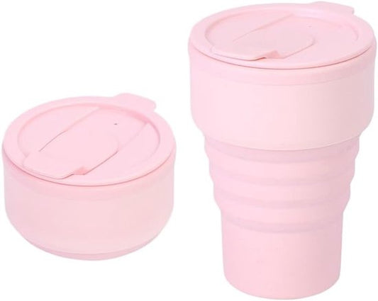 Collapsible Silicone Camping Mug - 385ml - Travel and Drinking Mug with Lid, Dishwasher Safe - Ideal for V1188-ZXY-131-866