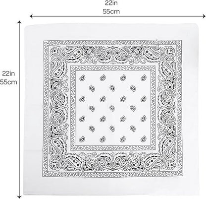 3-Piece Headscarf Set (Square) - Retro Black & White Pattern Headscarf Scarf for Daily Styling, Hairband & V1188-ZXY-131-869