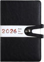 Agenda 2026 Adults - Planner - Journal - Organizer - Business - Texture - PU Material - A5 Format - Black V1188-ZXY-131-874