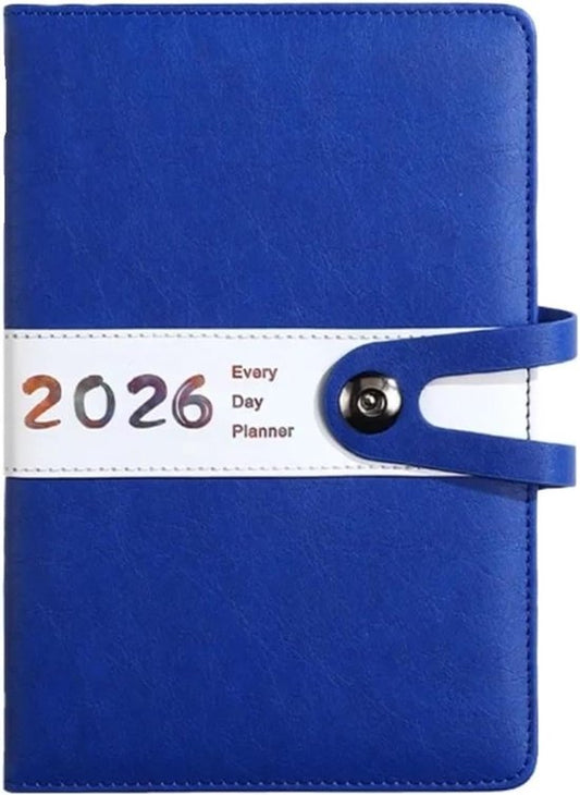Agenda 2026 Adults - Planner - Journal - Organizer - Business - Texture - PU Material - A5 Format - Blue V1188-ZXY-131-876
