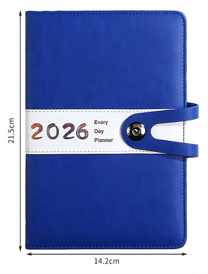 Agenda 2026 Adults - Planner - Journal - Organizer - Business - Texture - PU Material - A5 Format - Blue V1188-ZXY-131-876