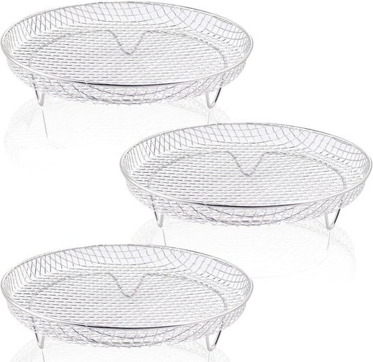 Multi-layer air fryer rack (3 round layers) - Air fryer baking pan - Air fryer grid - 304 stainless steel - V1188-ZXY-131-880