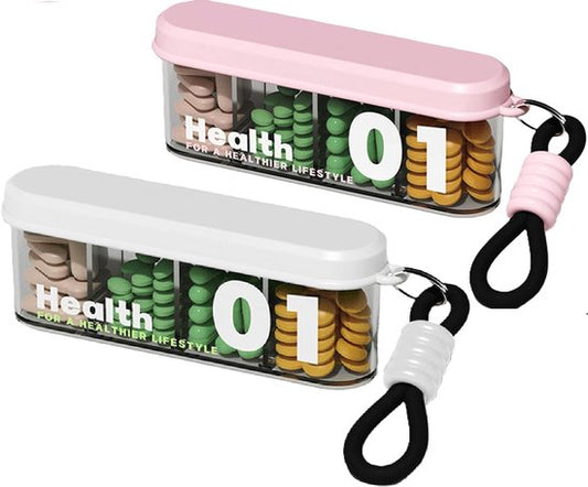 Medicine Box - Four-Compartment Pill Box - Compact and Portable Travel Pill Box - Only 11.5cm, Perfect for V1188-ZXY-131-884