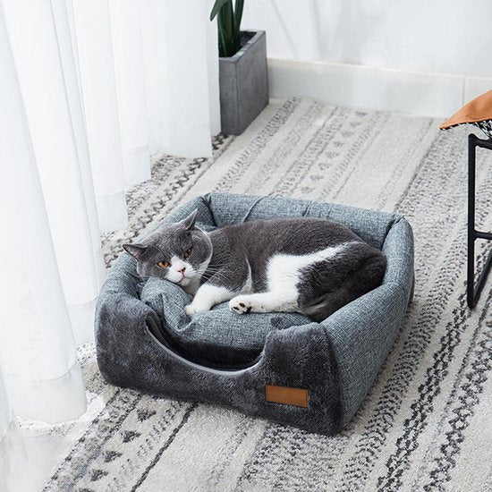 Tents Pet Bed - With Removable & Washable Cushion - Warm & Soft Fleece Fabric - For Cats & Small Dogs V1188-ZXY-131-889