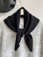 Triangular Knitted Scarf - Soft Acrylic Fabric - As a Scarf, Shawl or Blanket - In Solid Colors - Black V1188-ZXY-131-891