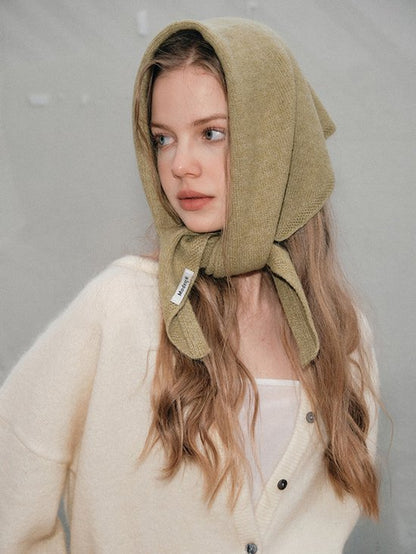 Triangular Knitted Scarf - Soft Acrylic Fabric - As a Scarf, Shawl or Blanket - In Solid Colors - Blue V1188-ZXY-131-893