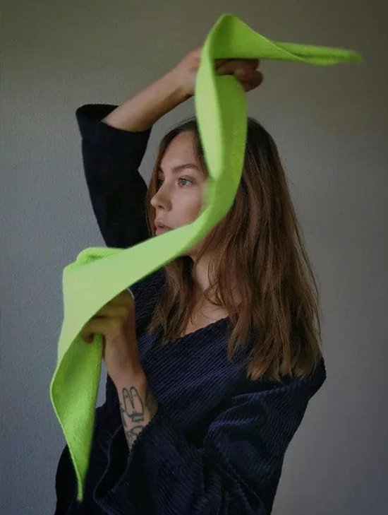 Triangular Knitted Scarf - Soft Acrylic Fabric - As a Scarf, Shawl or Blanket - In Solid Colors - Blue V1188-ZXY-131-893