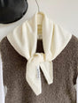 Triangular Knitted Scarf - Soft Acrylic Fabric - As a Scarf, Shawl or Blanket - In Solid Colors - White V1188-ZXY-131-894