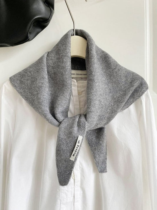 Triangular Knitted Scarf - Soft Acrylic Fabric - As a Scarf, Shawl or Blanket - In Solid Colors - Dark Gray V1188-ZXY-131-895