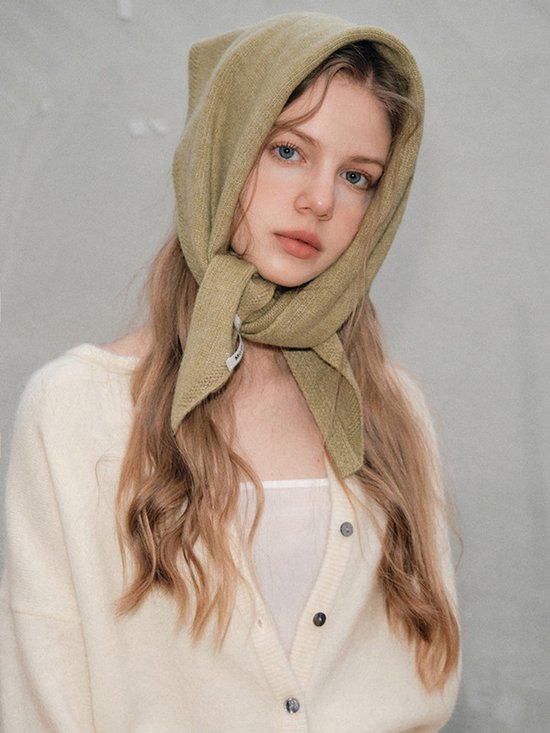 Triangular Knitted Scarf - Soft Acrylic Fabric - As a Scarf, Shawl or Blanket - In Solid Colors - Dark Gray V1188-ZXY-131-895