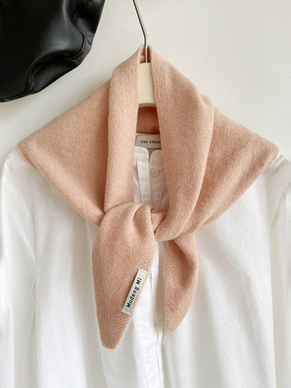 Triangular Knitted Scarf - Soft Acrylic Fabric - As a Scarf, Shawl or Blanket - In Solid Colors - Pink V1188-ZXY-131-899