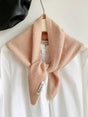 Triangular Knitted Scarf - Soft Acrylic Fabric - As a Scarf, Shawl or Blanket - In Solid Colors - Pink V1188-ZXY-131-899