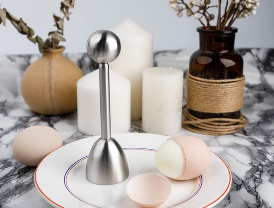 Egg Shell Cracker - Stainless Steel Manual Cutter for Perfect Cuts - Suitable for Soft- and Hard-Boiled Eggs V1188-ZXY-131-900