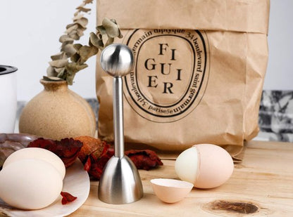 Egg Shell Cracker - Stainless Steel Manual Cutter for Perfect Cuts - Suitable for Soft- and Hard-Boiled Eggs V1188-ZXY-131-900
