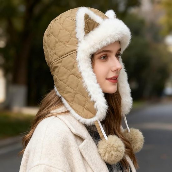 Fleece winter hat - Warm hat with thickened ear flaps - Soft, comfortable and frost-resistant - Stylish V1188-ZXY-131-905